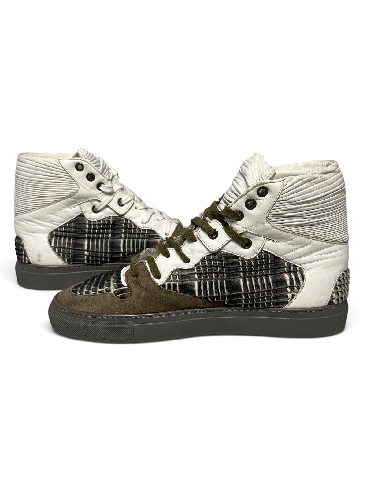 Balenciaga High-Tops Suede and Plisse Leather