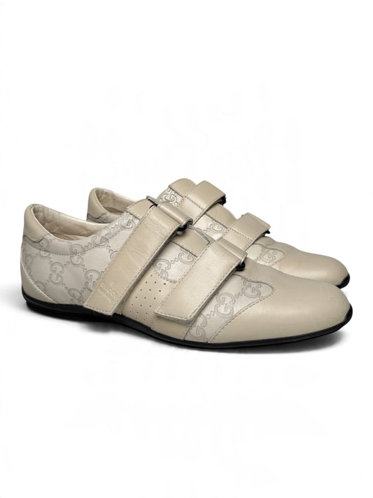 Gucci Vintage Sneaker Embossed Leather Beige