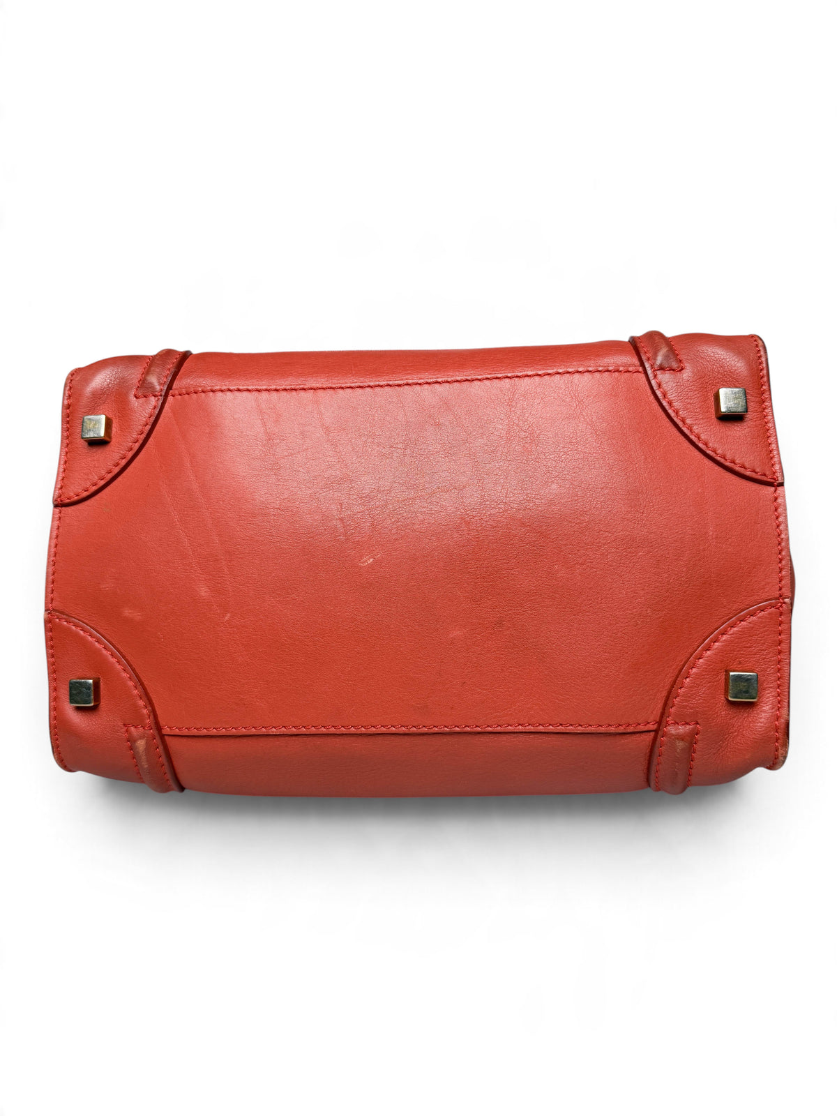 Celine Mini Luggage Leather Handbag Red