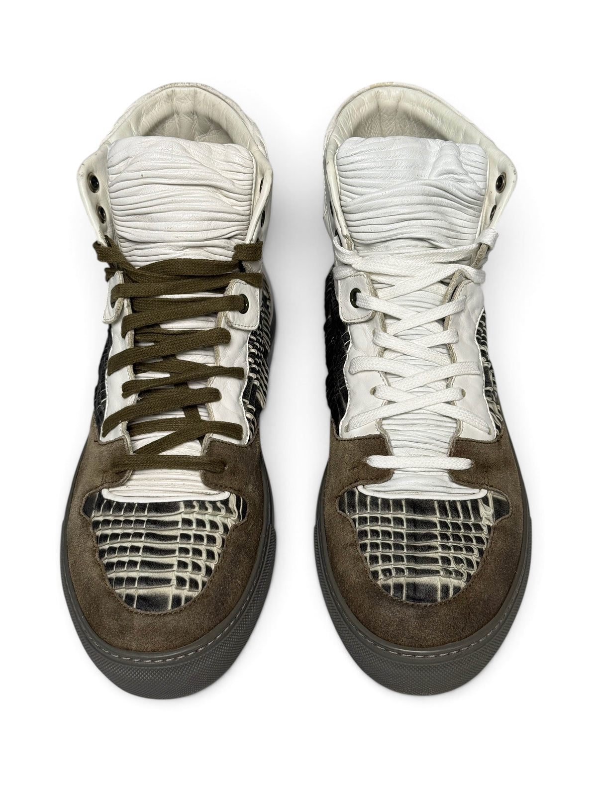 Balenciaga High-Tops Suede and Plisse Leather