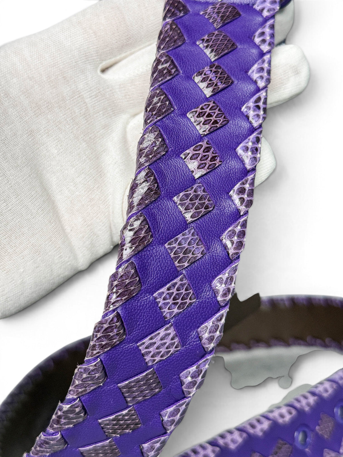 Bottega Veneta Intrecciato Python Leather Belt