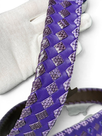 Bottega Veneta Intrecciato Python Leather Belt