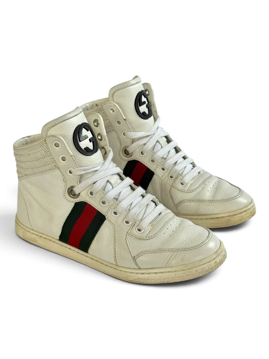 Gucci Retro High-Top Sneakers White (38)