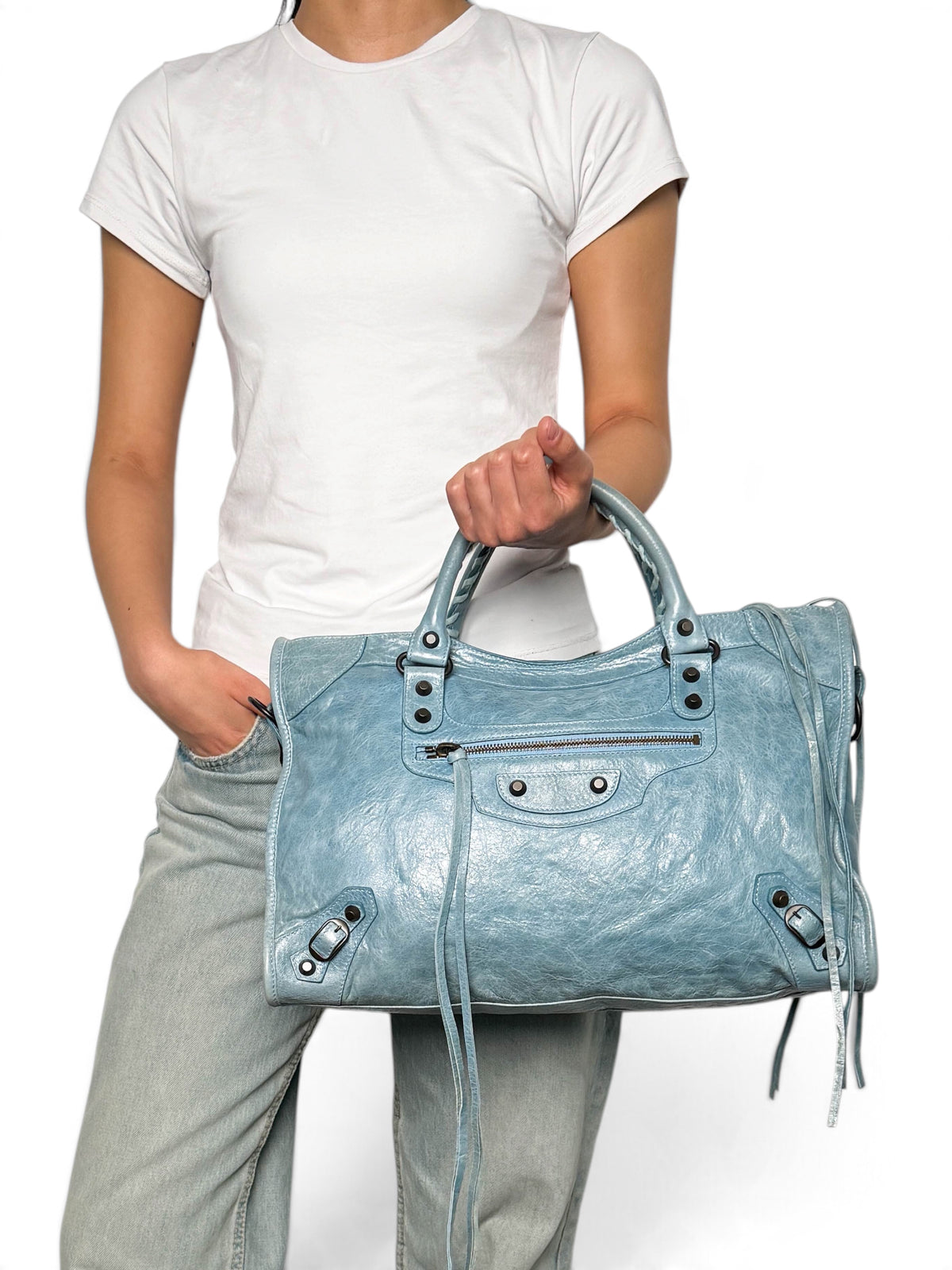 Balenciaga Classic City Bag Light Blue