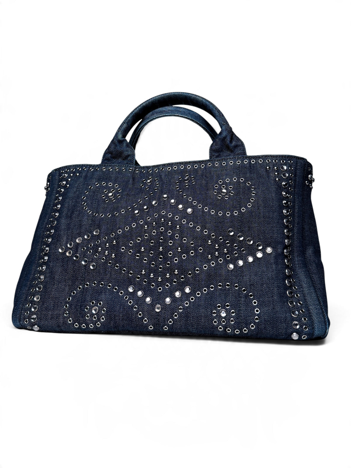 Prada Denim Canapa Bijoux Tote Bag