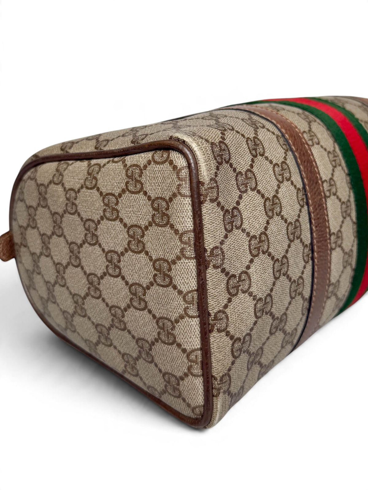 Gucci Vintage 70's Boston Handbag Canvas GG