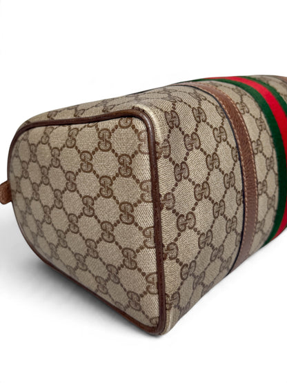 Gucci Vintage 70's Boston Handbag Canvas GG