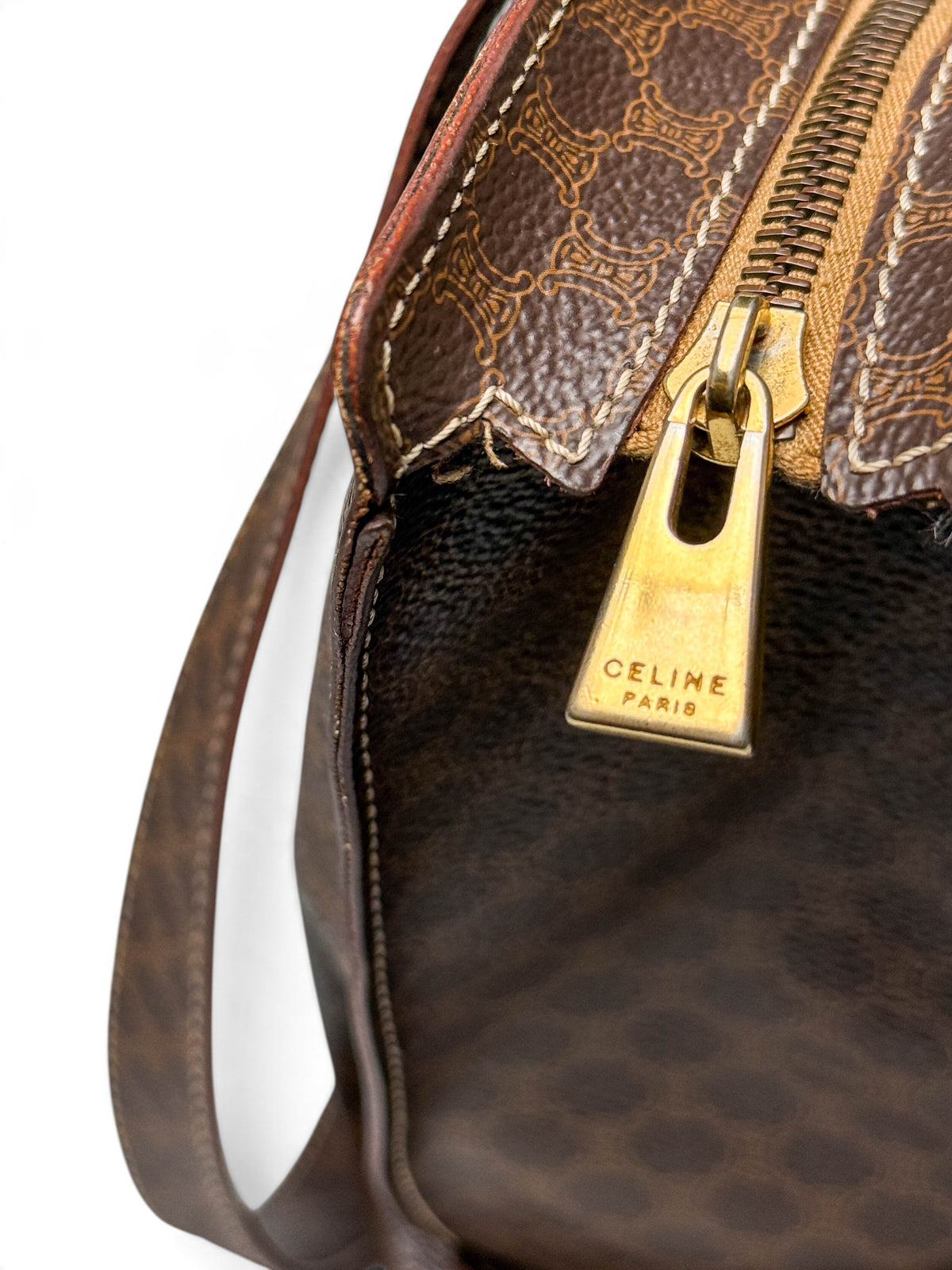 Celine Vintage Brown Macadam Tote Bag