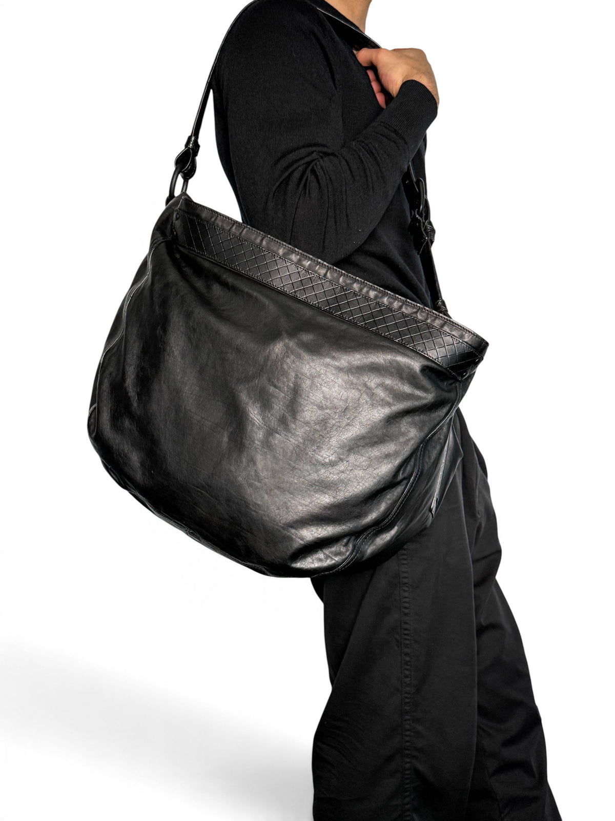 Bottega Veneta Large Intrecciato Strap Leather Bag