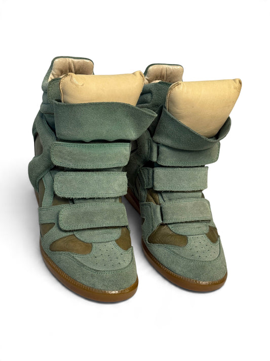 Isabel Marant Bekett Wedge Sneaker Turquoise