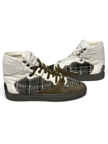 Balenciaga High-Tops Suede and Plisse Leather