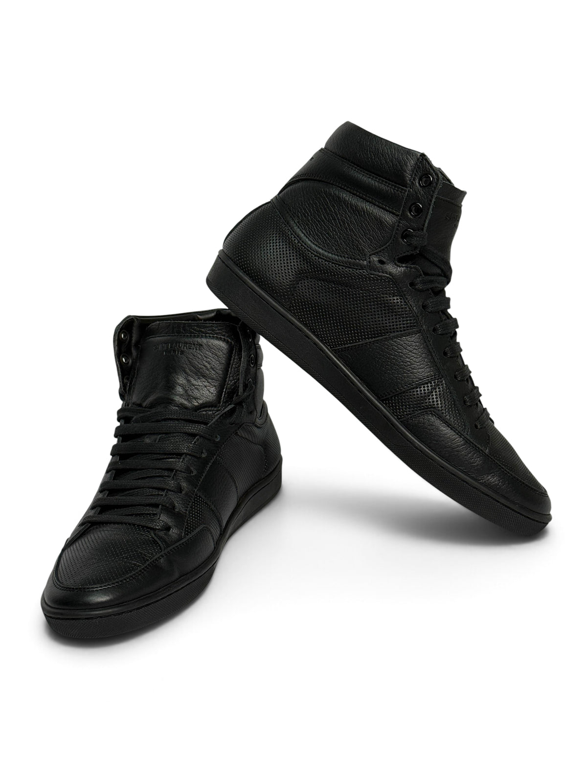 Saint Laurent SL/10H Hightop Black Perforated Leather (42)