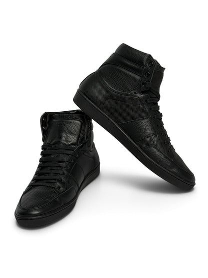 Saint Laurent SL/10H Hightop Black Perforated Leather (42)