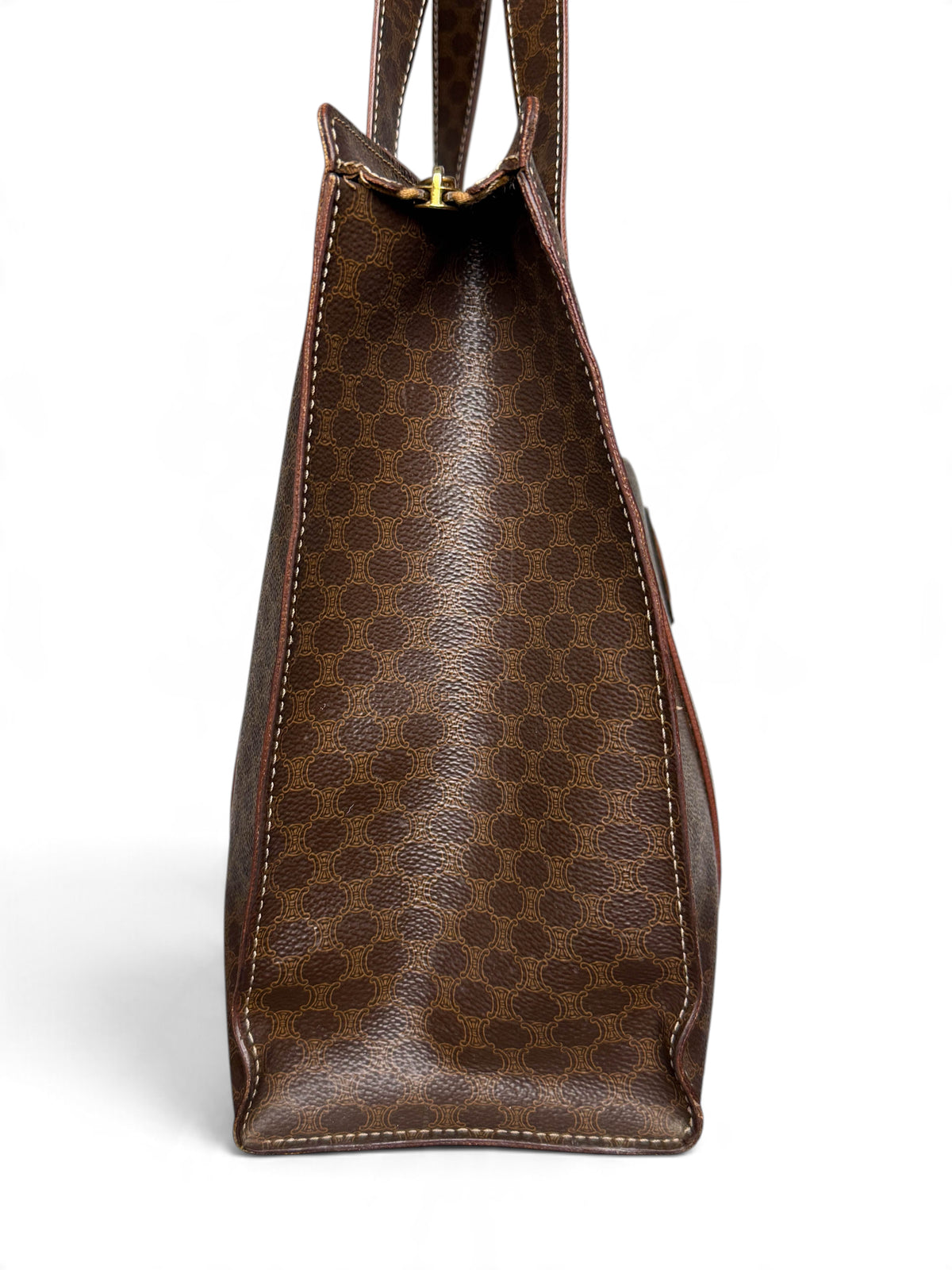 Celine Vintage Brown Macadam Tote Bag