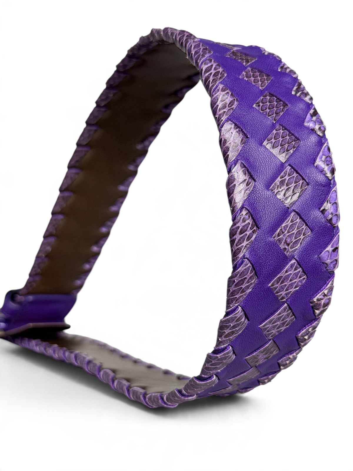 Bottega Veneta Intrecciato Python Leather Belt