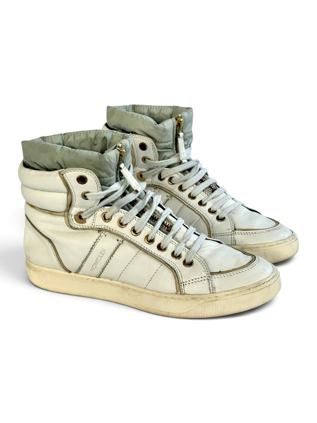 Moncler Hybrid Leather High-Top Sneakers (39)