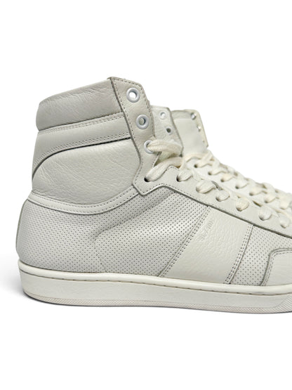 Saint Laurent SL/10H Hightop White Perforated Leather (42)