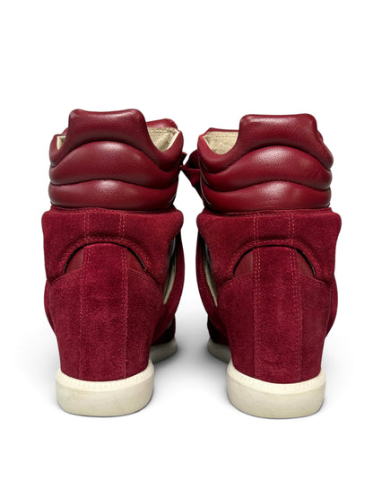 Isabel Marant Bekett Wedge Sneaker Dark Red/White