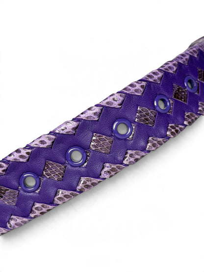 Bottega Veneta Intrecciato Python Leather Belt