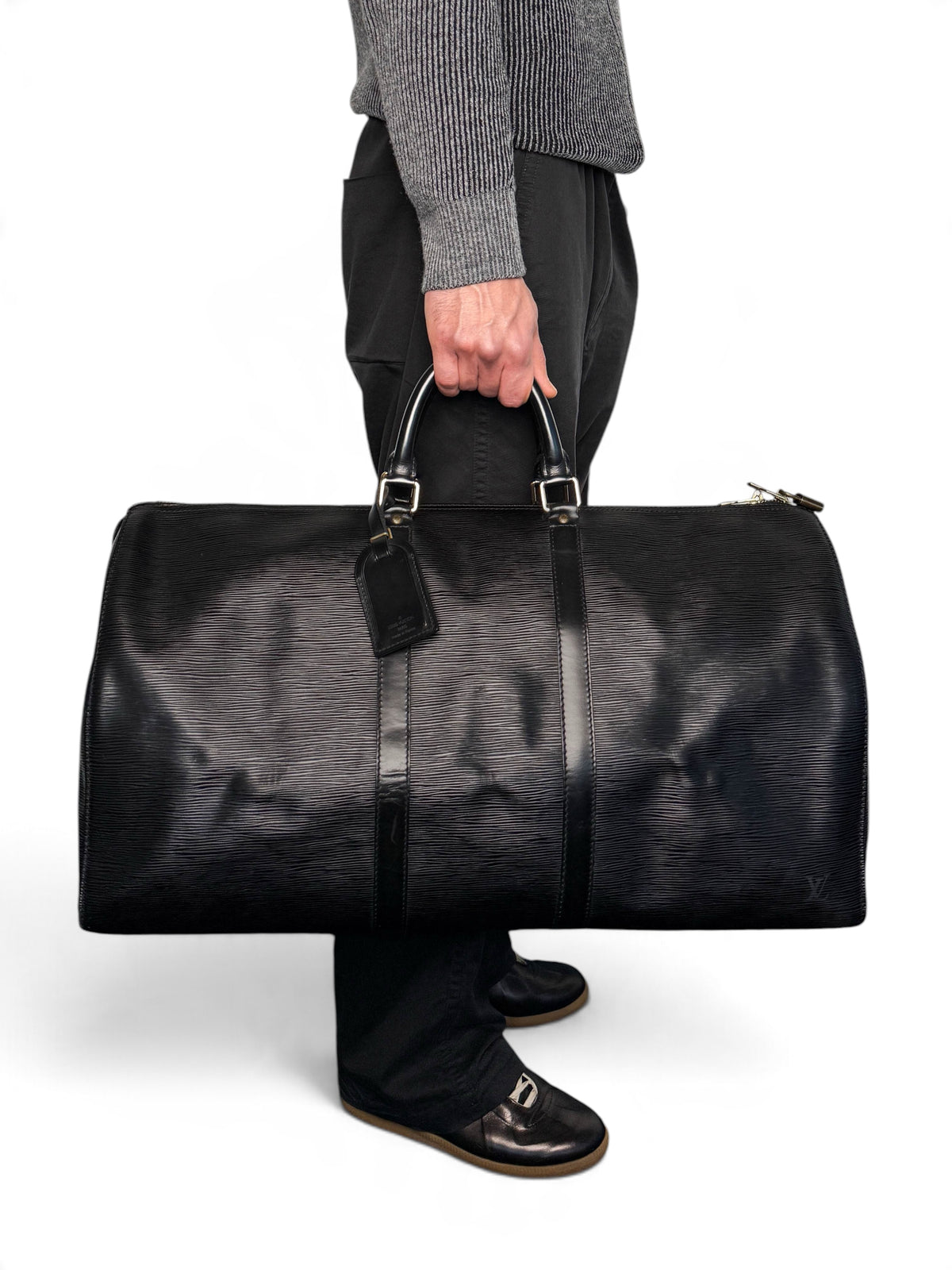 Louis Vuitton 1993 Keepall 55 Black Epi Leather