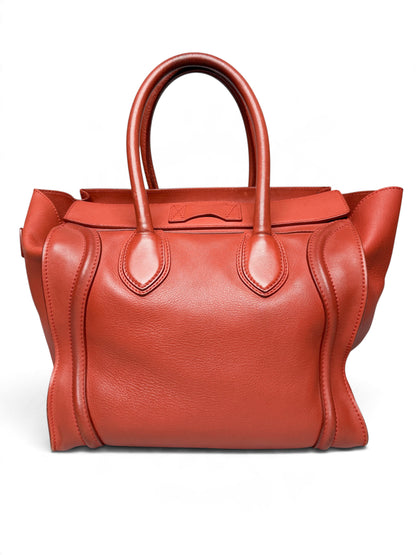 Celine Mini Luggage Leather Handbag Red
