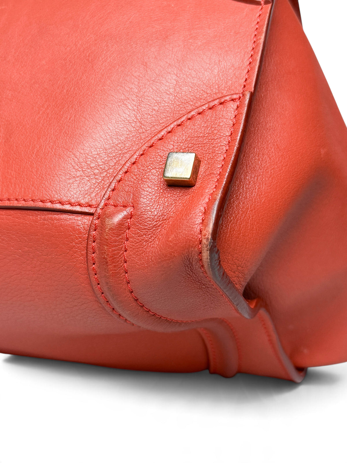 Celine Mini Luggage Leather Handbag Red