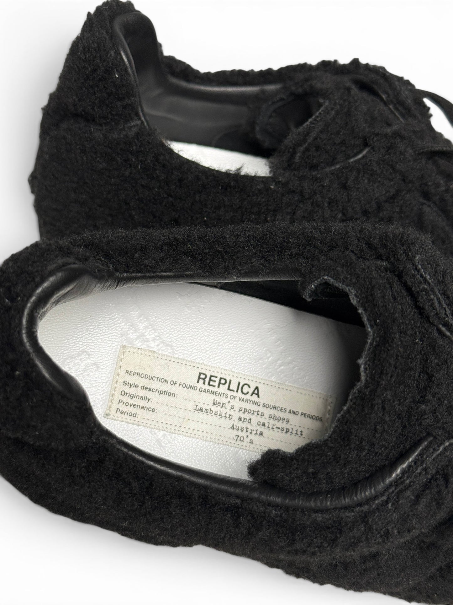 Maison Margiela Black Faux Shearling GATs (43)