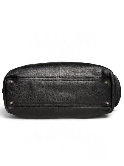 Prada Vitello Daino Black Leather Tote Bag