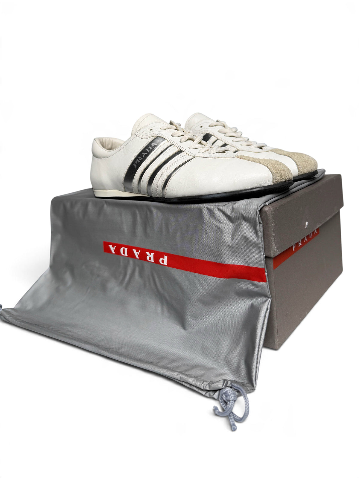 Prada Vintage Leather Sneaker White/Silver