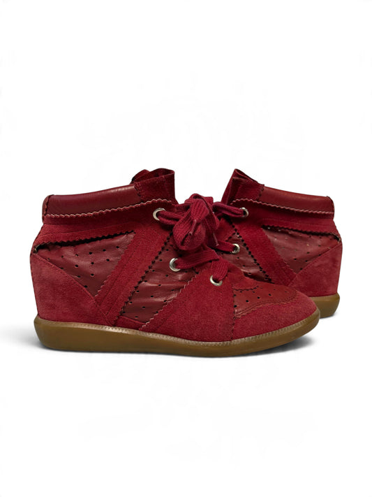 Isabel Marant Bobby Wedge Sneaker Burgundy