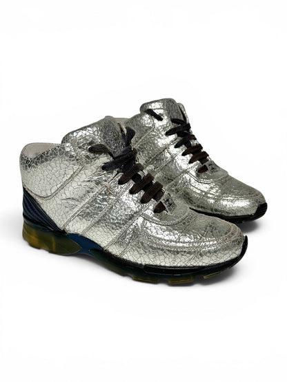 Chanel Runner Cracked Leather Silver (37)