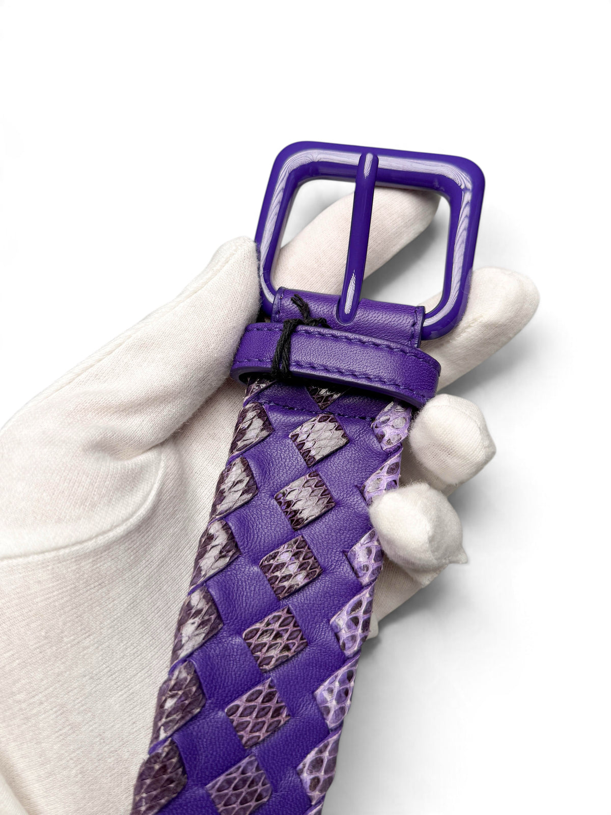 Bottega Veneta Intrecciato Python Leather Belt