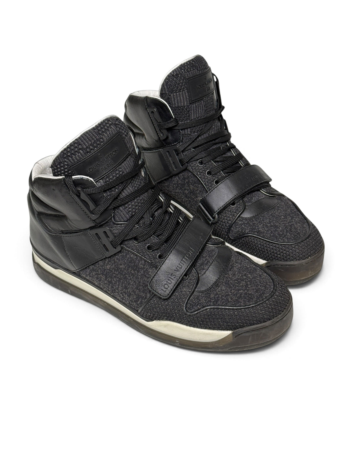 Louis Vuitton SS2015 Black Trailblazer Knit/Leather Strap Sneaker (44)