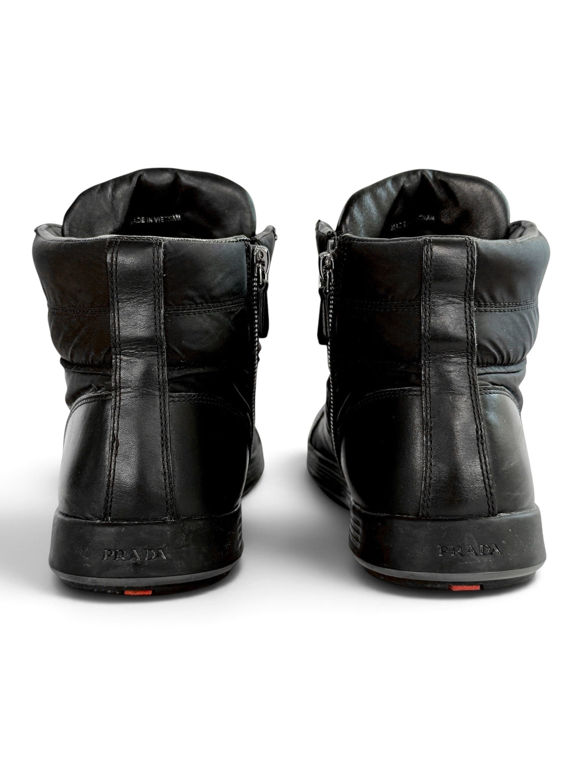 Prada Retro Hightops Black Fabric/Leather (44)