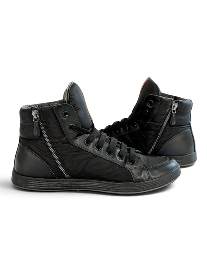Prada Retro Hightops Black Fabric/Leather (44)