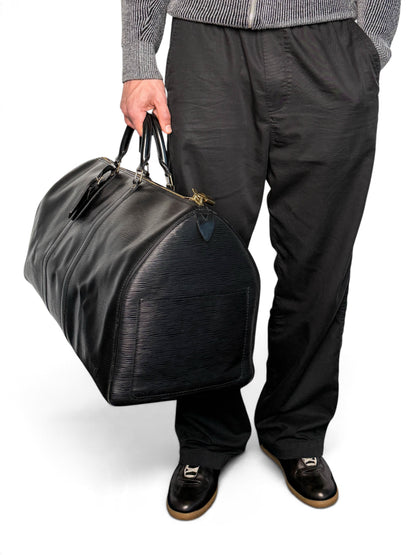 Louis Vuitton 1993 Keepall 55 Black Epi Leather