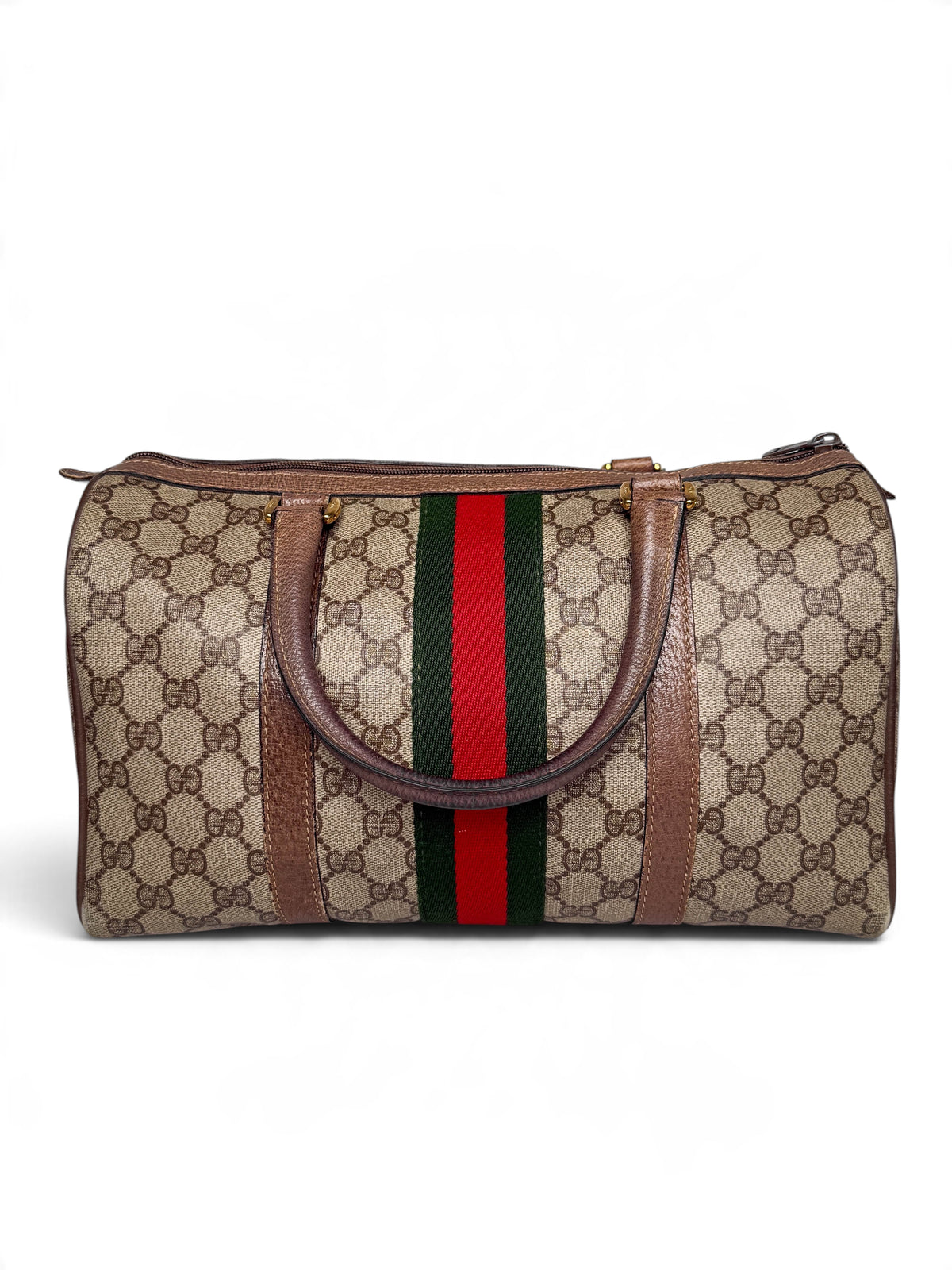 Gucci Vintage 70's Boston Handbag Canvas GG