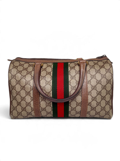 Gucci Vintage 70's Boston Handbag Canvas GG
