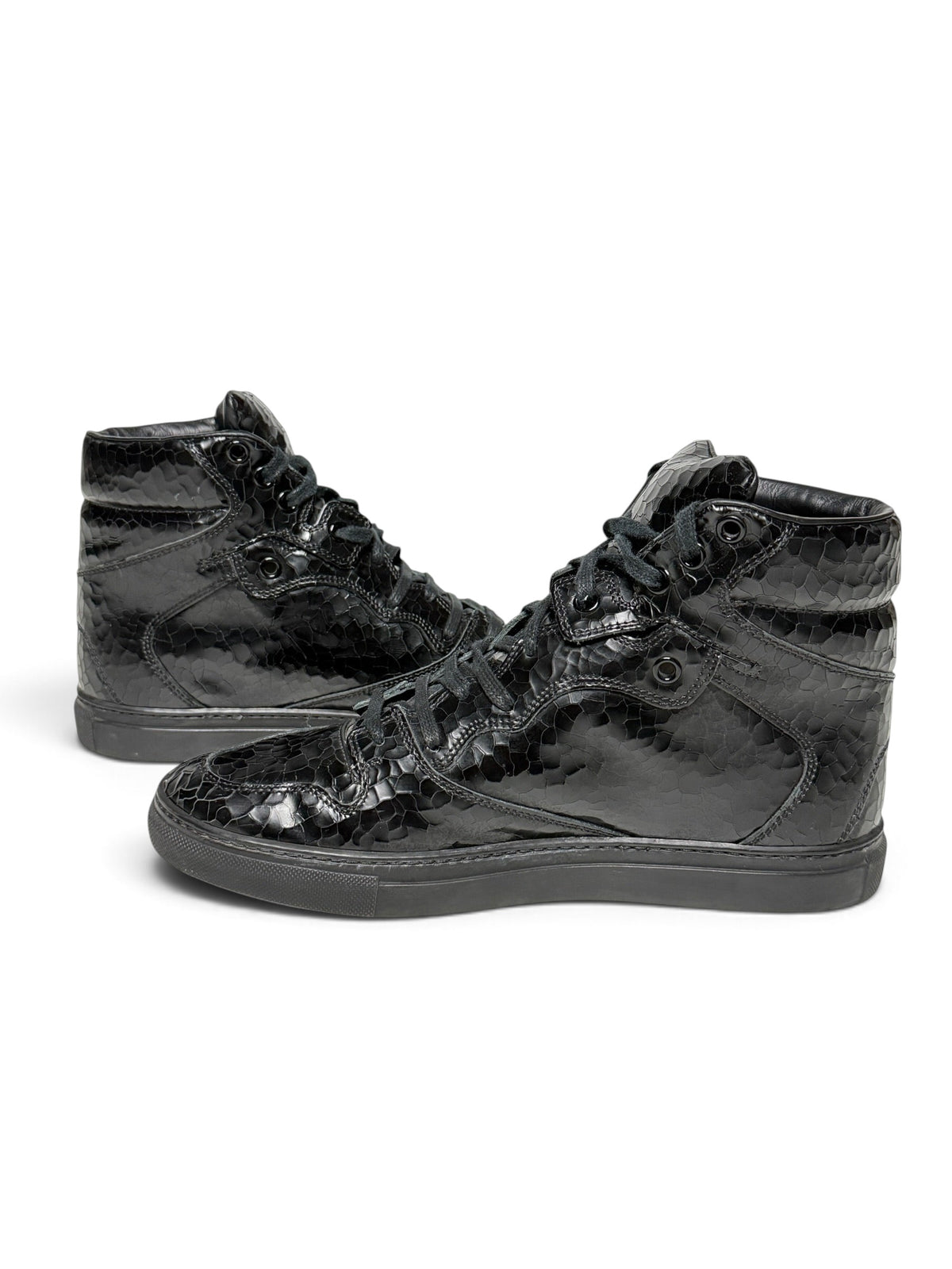 Balenciaga Cracked Leather High-Top Black (39)