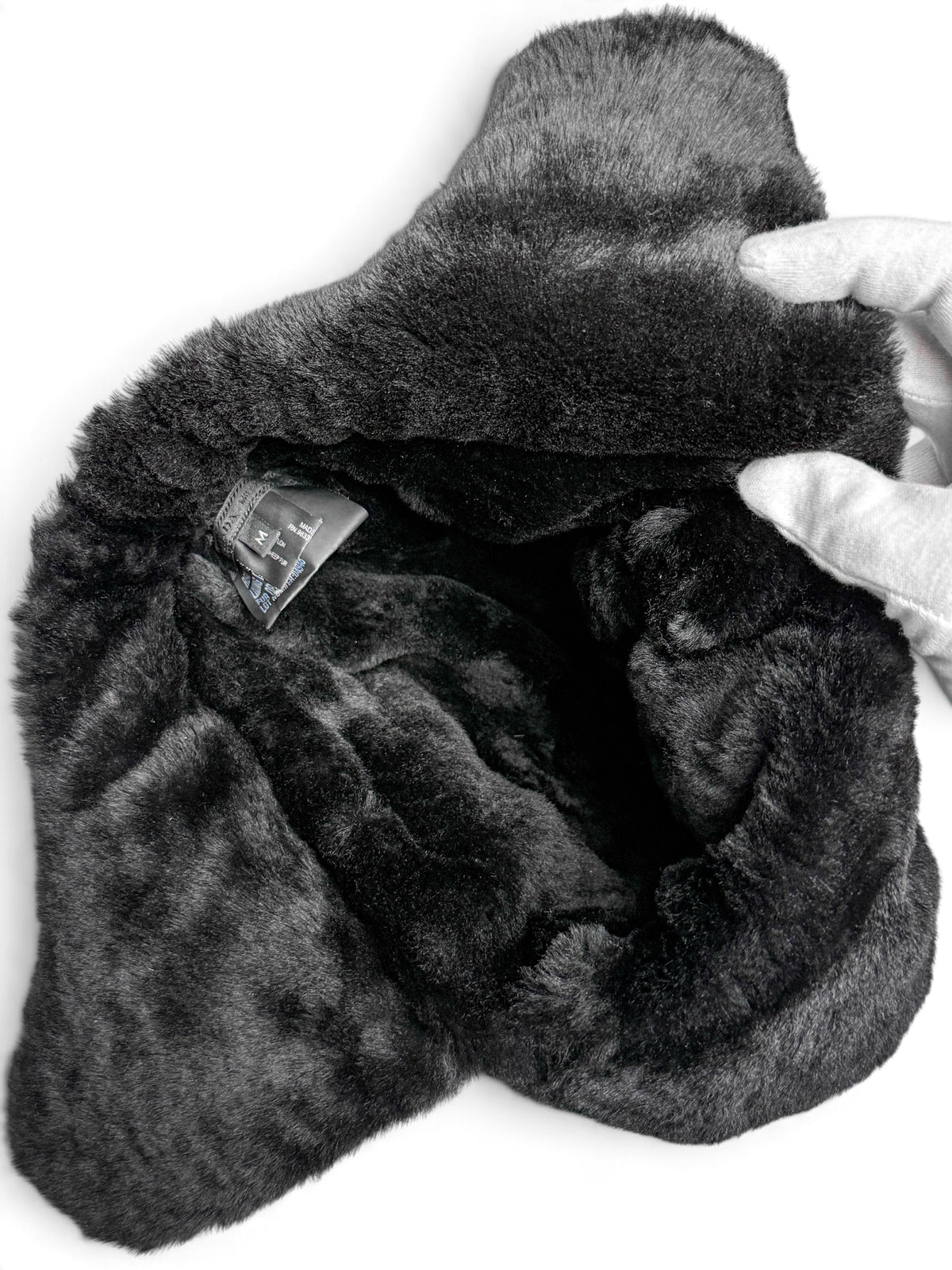 Prada Logo Shield Trapper Hat Nylon/Fur