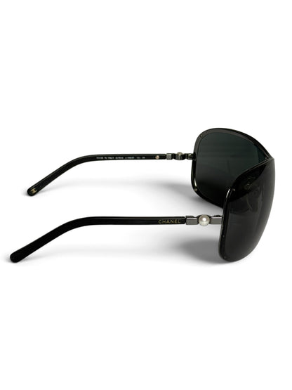 Chanel Collection Perle Shield Sunglasses Black