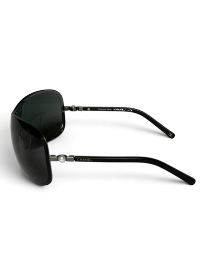 Chanel Collection Perle Shield Sunglasses Black