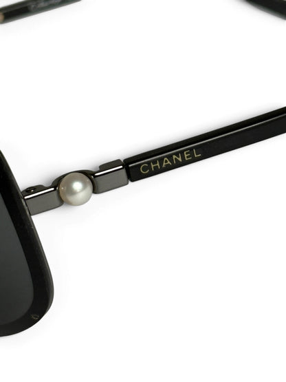 Chanel Collection Perle Shield Sunglasses Black