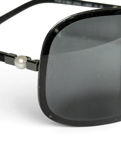 Chanel Collection Perle Shield Sunglasses Black