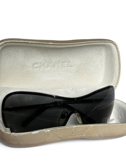 Chanel Collection Perle Shield Sunglasses Black