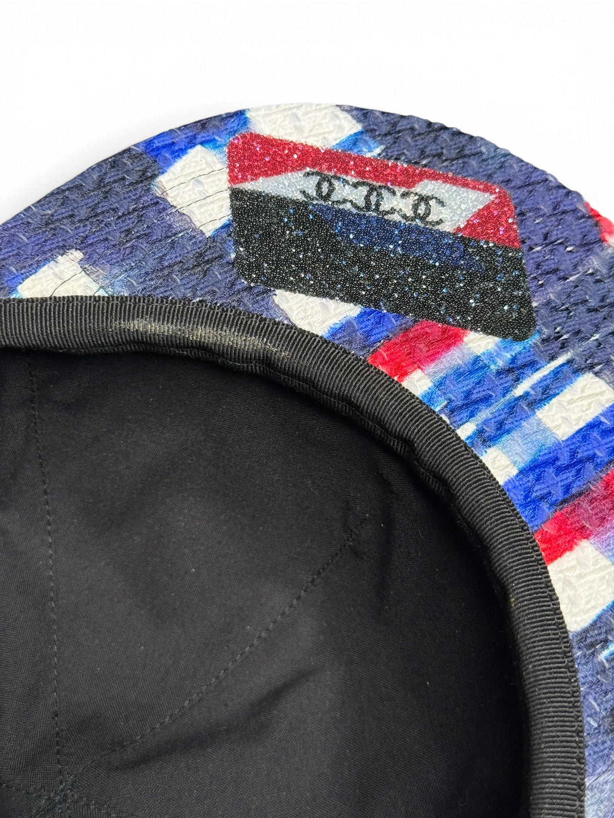 Chanel Logo Appliqué Tweed Cap