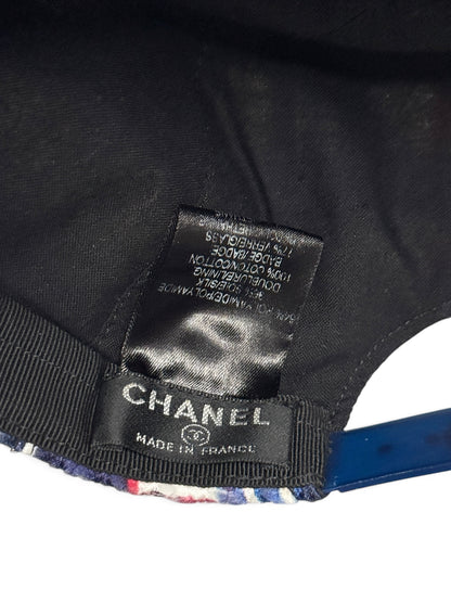 Chanel Logo Appliqué Tweed Cap