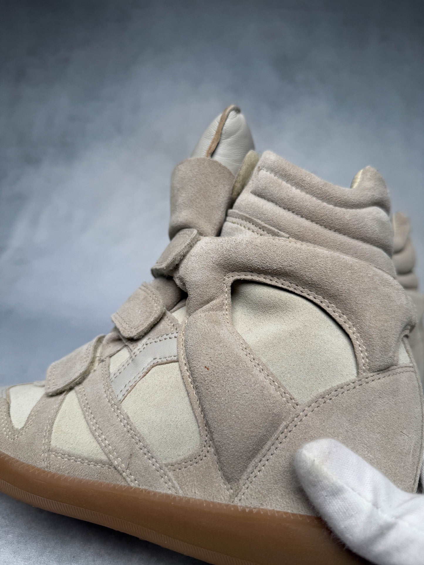 Isabel Marant Bekett Wedge Sneaker Beige/White (37)