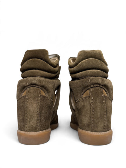 Isabel Marant Bekett Wedge Sneaker Khaki