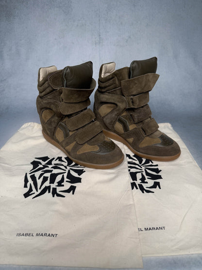 Isabel Marant Bekett Wedge Sneaker Khaki (37)